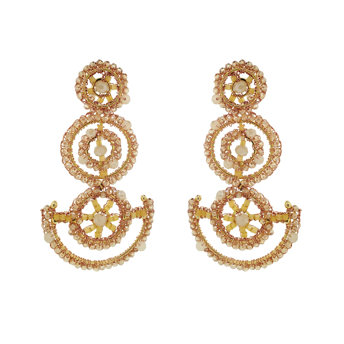 Butter Yellow Mix Chronos Maxi Handmade Crochet Earrings