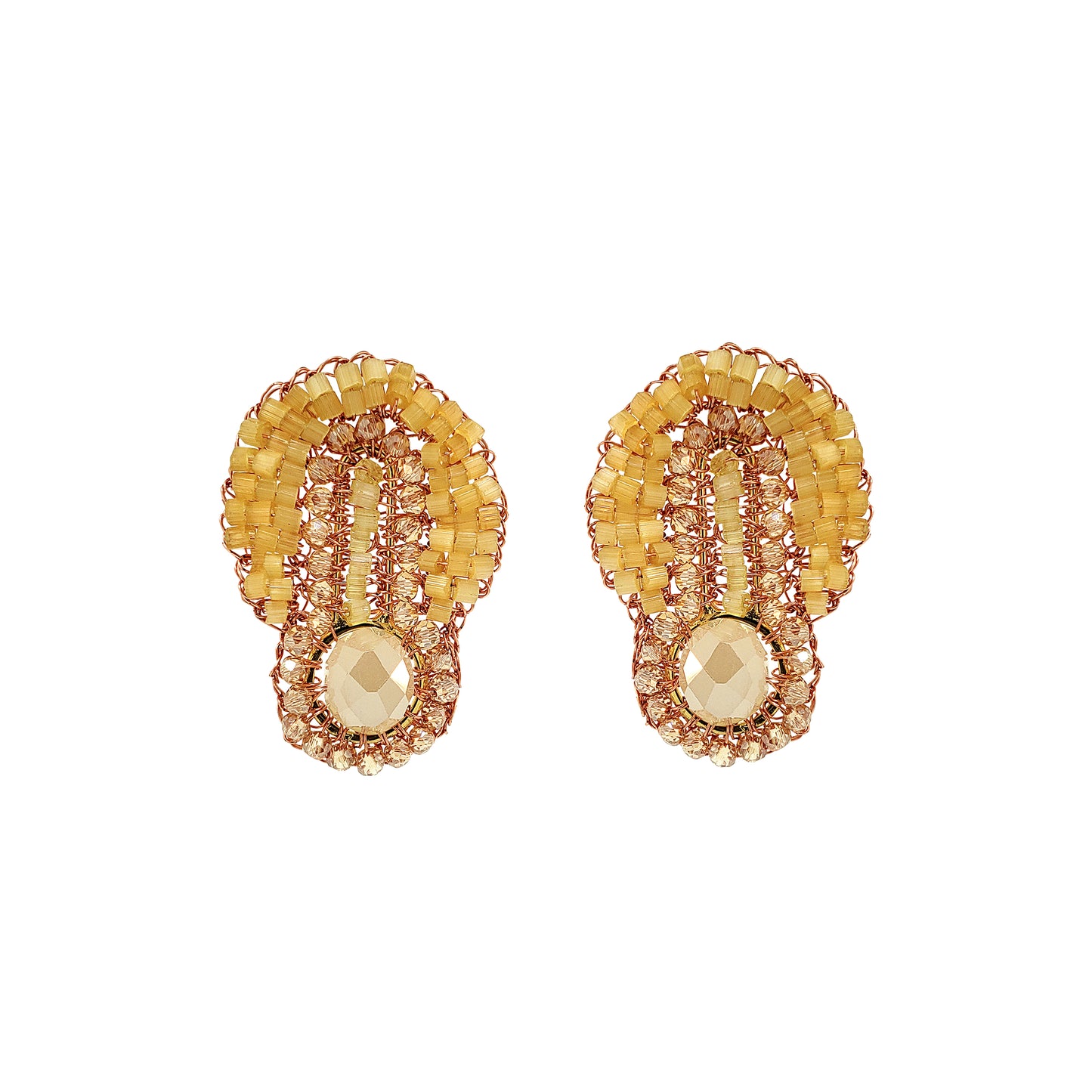 Butter Yellow Mix Eos Handmade Crochet Earrings