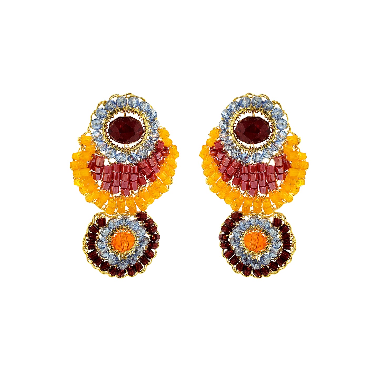 Sunrise Mix Eos Duo Handmade Crochet Earrings