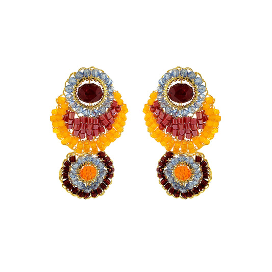Sunrise Mix Eos Duo Handmade Crochet Earrings