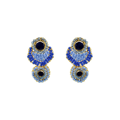 Sky Blue Mix Eos Duo Handmade Crochet Earrings