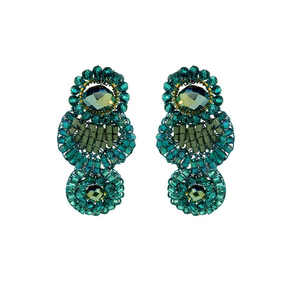 Teal Mix Eos Duo Handmade Crochet Earrings