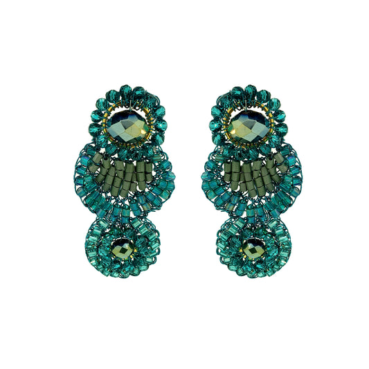 Teal Mix Eos Duo Handmade Crochet Earrings