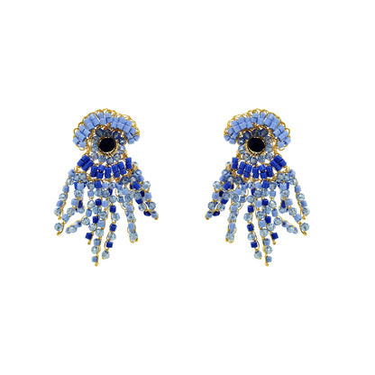 Sky Blue Mix Oceanus Handmade Crochet Earrings