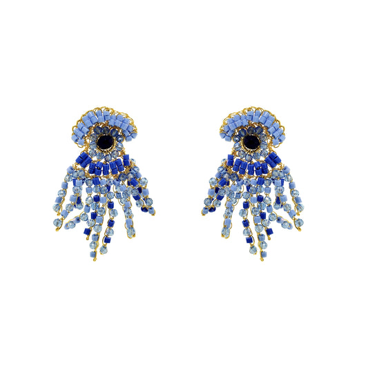 Sky Blue Mix Oceanus Handmade Crochet Earrings