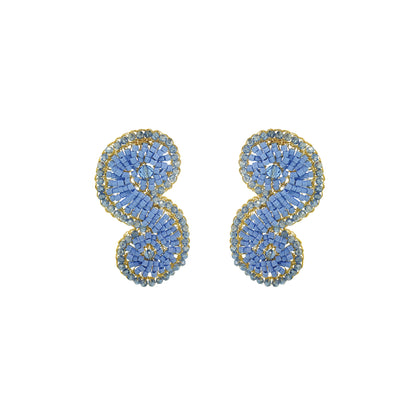 Sky Blue Mix Triton Handmade Crochet Earrings handmade-crochet-teardrop-with-unique-design-18k-gold-filled-wire-hypoallergenic-lightweight-statement