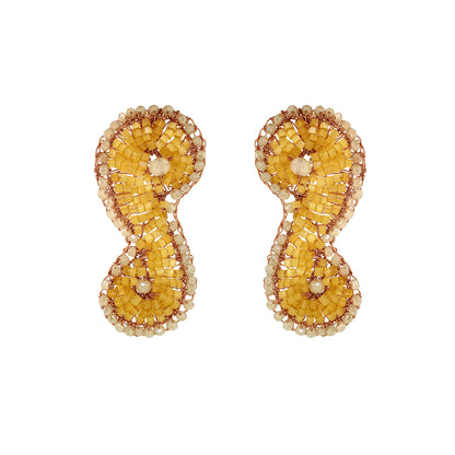 Butter Yellow Mix Triton Handmade Crochet Earrings handmade-crochet-teardrop-with-unique-design-18k-gold-filled-wire-hypoallergenic-lightweight-statement