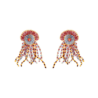 Sunrise Mix Oceanus Maxi Handmade Crochet Earrings