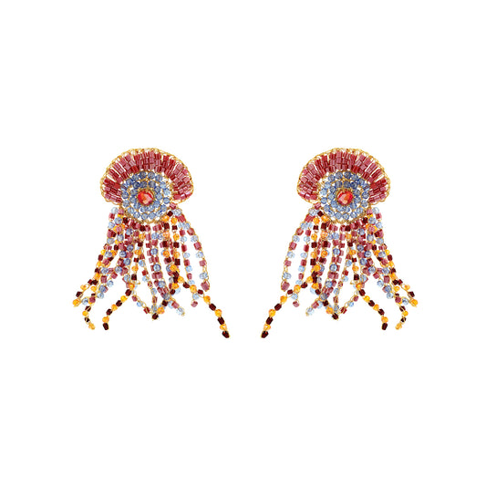 Sunrise Mix Oceanus Maxi Handmade Crochet Earrings