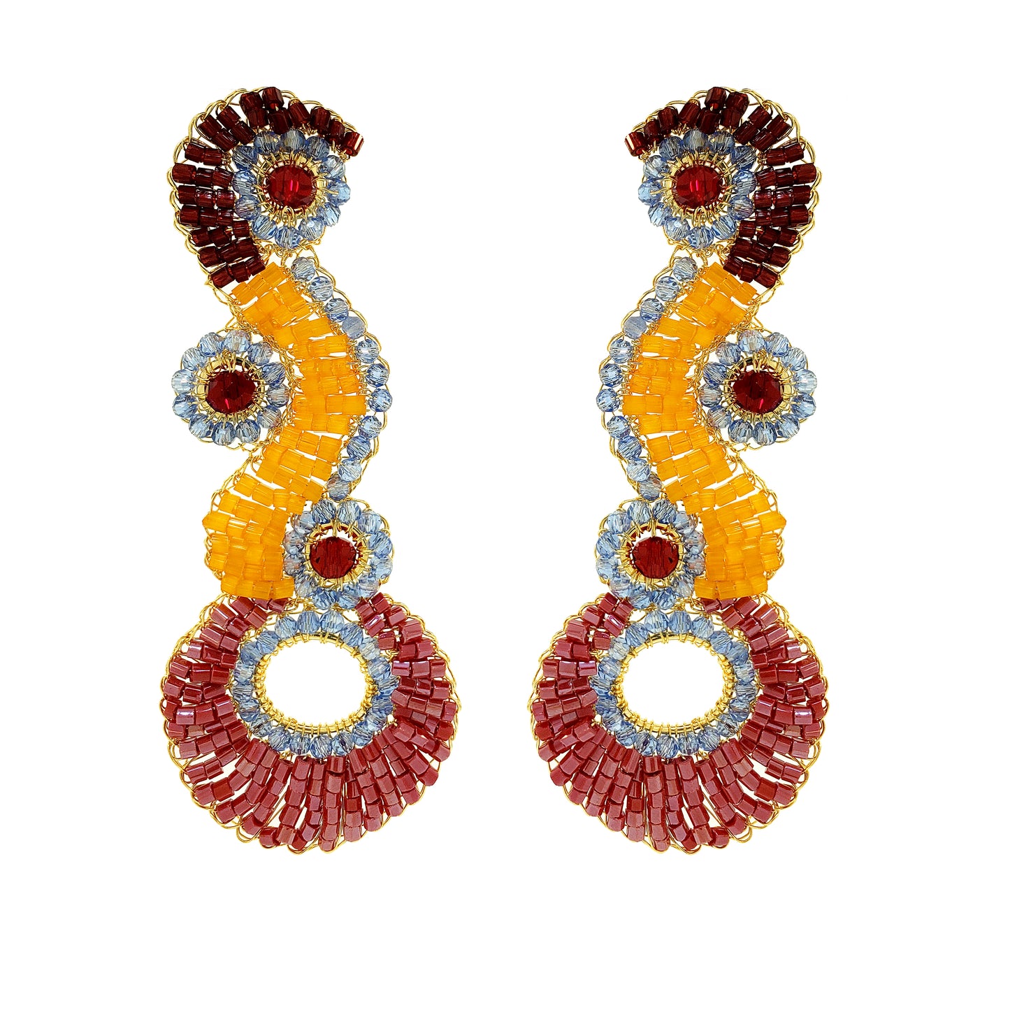 Sunrise Mix Triton Maxi Handmade Crochet Earrings