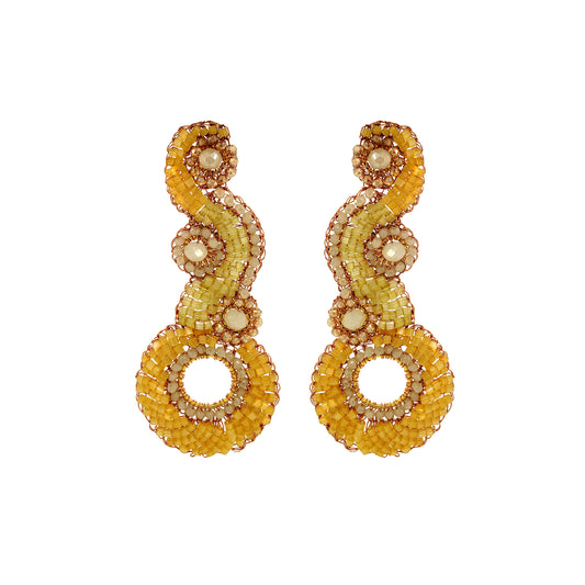 Butter Yellow Mix Triton Maxi Handmade Crochet Earrings