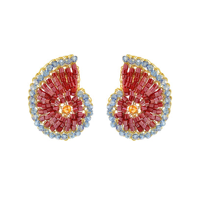 Sunrise Mix Triton Post Handmade Crochet Earrings