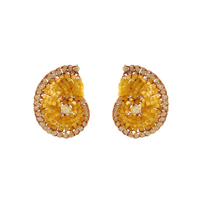 Butter Yellow Mix Triton Post Handmade Crochet Earrings