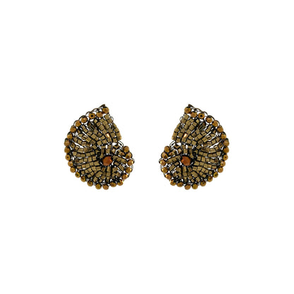 Sepia Mix Triton Post Handmade Crochet Earrings