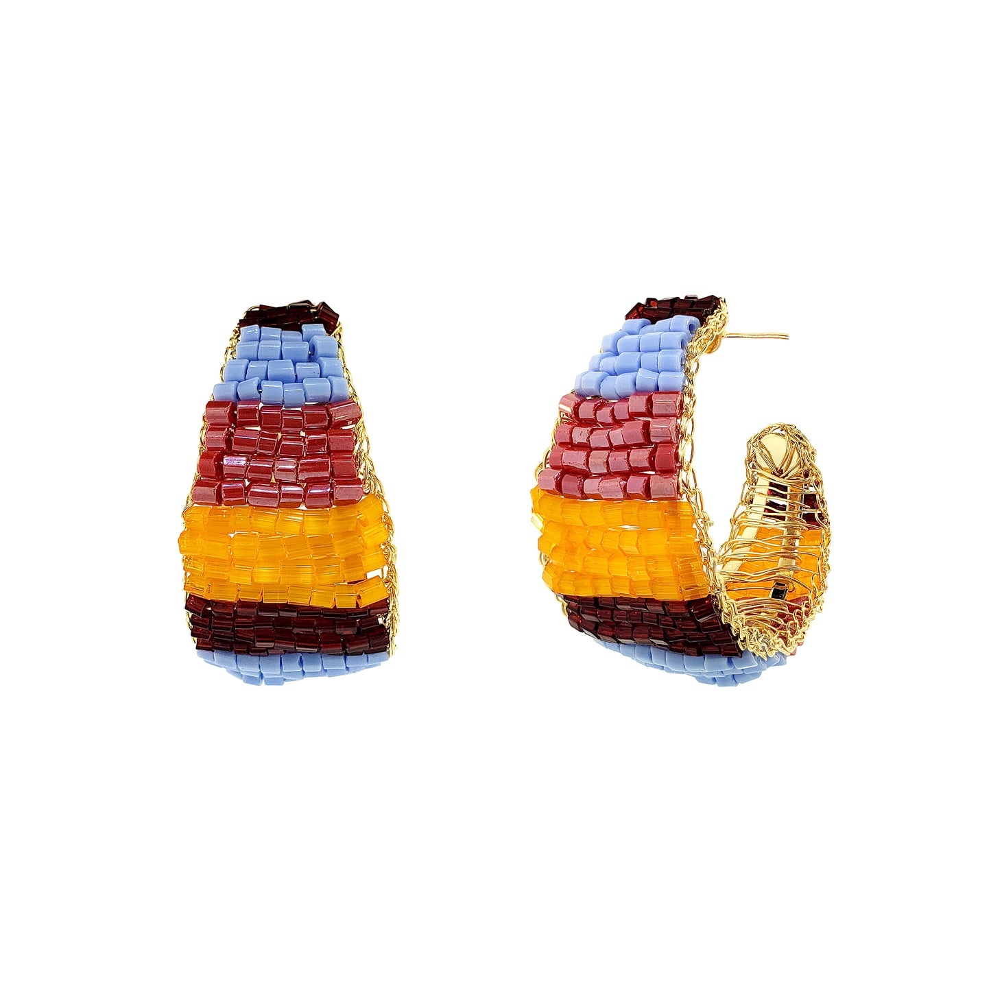Sunrise Mix Nyx Hoop Handmade Crochet Earrings