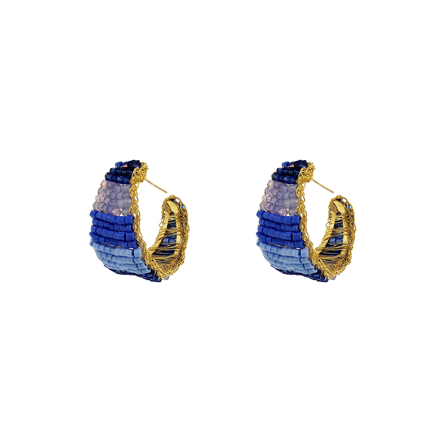Sky Blue Mix Nyx Hoop Handmade Crochet Earrings