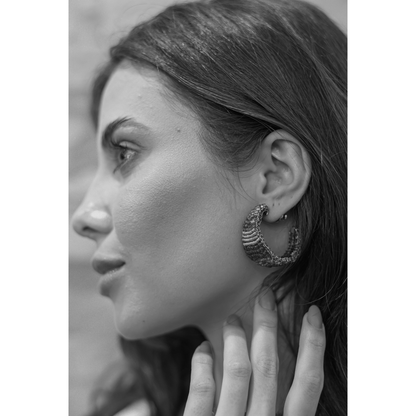 Soft Pink & Blue Mix Nyx Hoop Handmade Crochet Earrings