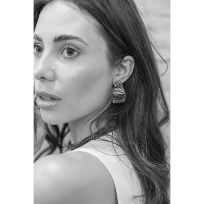 Soft Pink & Blue Mix Nyx Hoop Handmade Crochet Earrings