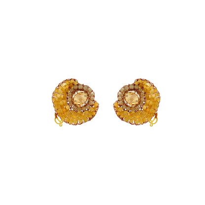 Butter Yellow Mix Eos Mini Post Handmade Crochet Earrings