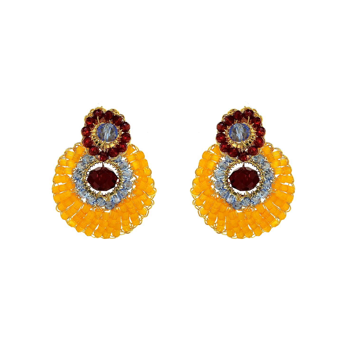 Sunrise Mix Eos Drop Handmade Crochet Earrings