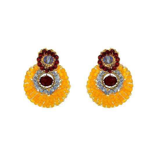 Sunrise Mix Eos Drop Handmade Crochet Earrings