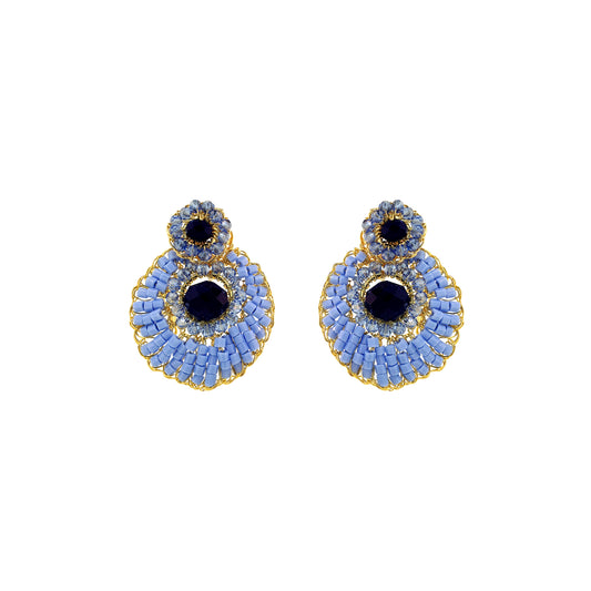 Sky Blue Mix Eos Drop Handmade Crochet Earrings