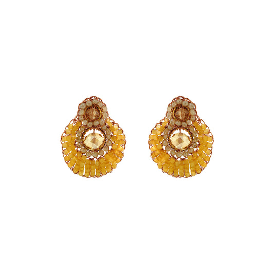 Butter Yellow Mix Eos Drop Handmade Crochet Earrings