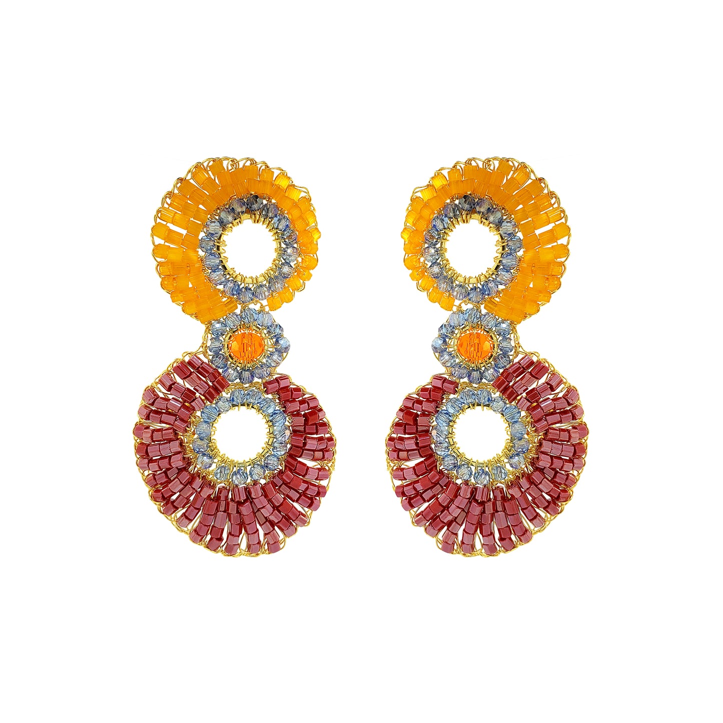 Sunrise Mix Aura Maxi Handmade Crochet Earrings