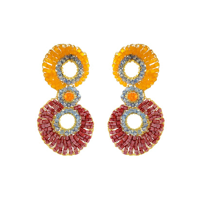 Sunrise Mix Aura Maxi Handmade Crochet Earrings