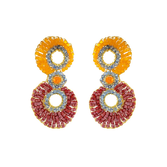 Sunrise Mix Aura Maxi Handmade Crochet Earrings