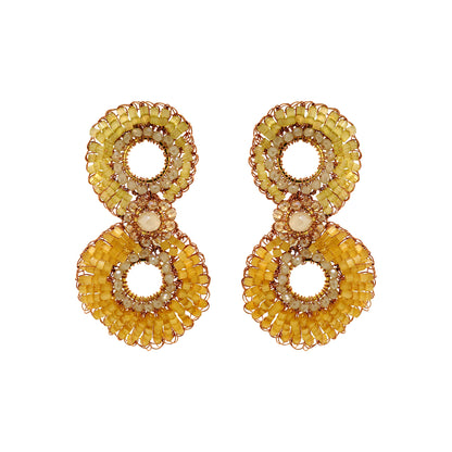 Butter Yellow Mix Aura Maxi Handmade Crochet Earrings