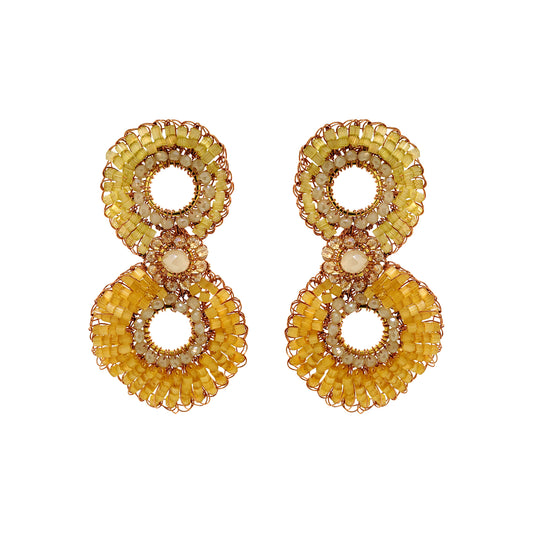 Butter Yellow Mix Aura Maxi Handmade Crochet Earrings