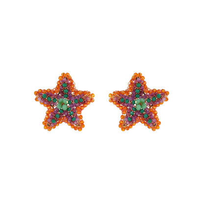 Post-orange-teal-purple-Gold-Sea-Star-Handmade-Crochet-Earrings-18k-gold-filled-wire-hypoallergenic-lightweight-statement-soul-brazilian-collection