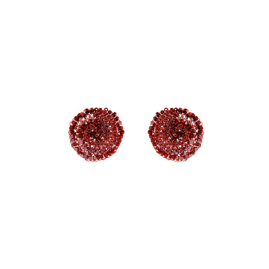 Organic-Floral-soft-red-burgundy-Gold-Jasmine-Mini-Post-Handmade-Crochet-Earrings-18k-gold-filled-wire-hypoallergenic-lightweight-statement-soul-collection