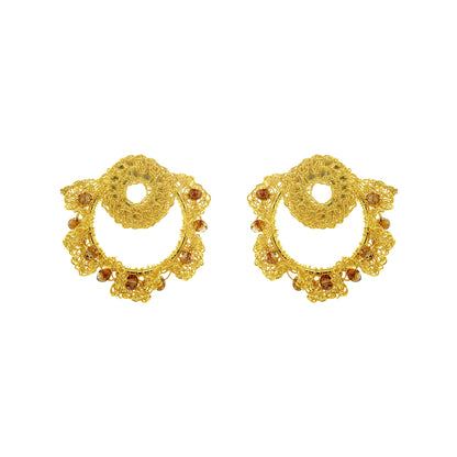Amber-Gold-Nalu-Circle-Post-Handmade-Crochet-Earrings-handmade-crochet-circle-post-with-unique-design-18k-gold-filled-wire-hypoallergenic-lightweight-statement-jewelry