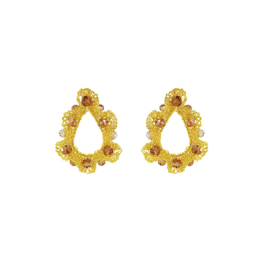 Amber-Gold-Nalu-teardrop-Handmade-Crochet-Earrings-handmade-crochet-teardrop-with-unique-design-18k-gold-filled-wire-hypoallergenic-lightweight-statement
