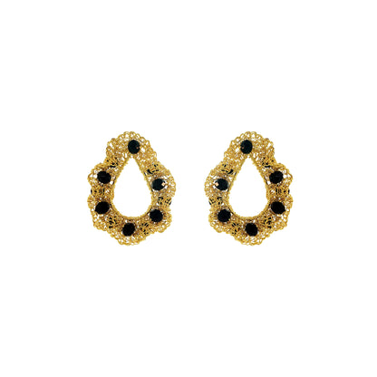Black-Gold-Nalu-teardrop-Handmade-Crochet-Earrings-handmade-crochet-teardrop-with-unique-design-18k-gold-filled-wire-hypoallergenic-lightweight-statement