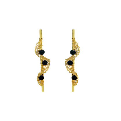 Black-Gold-Nalu-Drop-Handmade-Crochet-Earrings-handmade-crochet-drop-with-unique-design-18k-gold-filled-wire-hypoallergenic-lightweight-statement