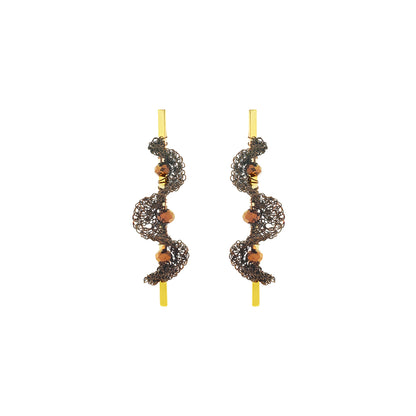 Sepia Mix Nalu Drop Handmade Crochet Earrings