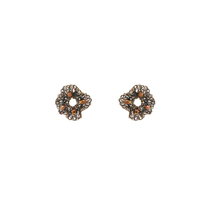 Sepia Mix Nalu Mini Post Handmade Crochet Earrings