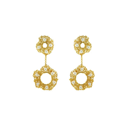White-Gold-Nalu-dangle-Handmade-Crochet-Earrings handmade-crochet-dangle-with-unique-design-18k-gold-filled-wire-hypoallergenic-lightweight-statement