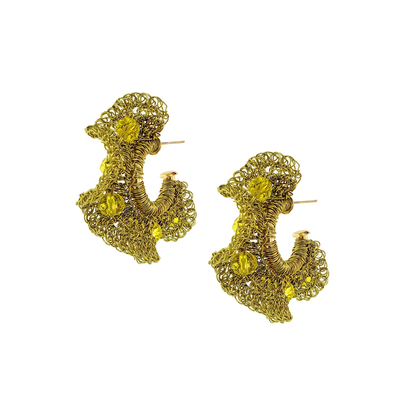 Lime Green Nalu Hoops Handmade Crochet Earrings