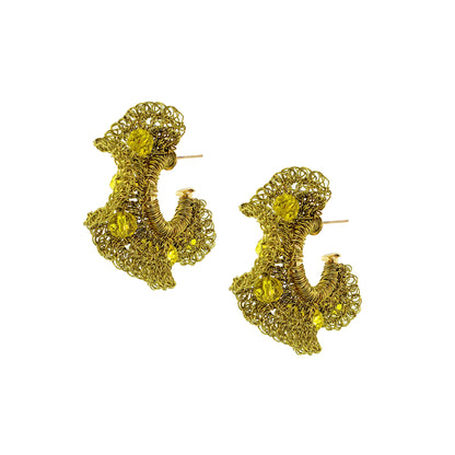 Lime Green Nalu Hoops Handmade Crochet Earrings