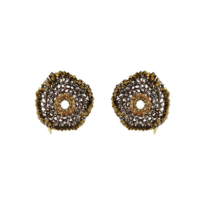 Sepia Mix Crista Post Handmade Crochet Earrings