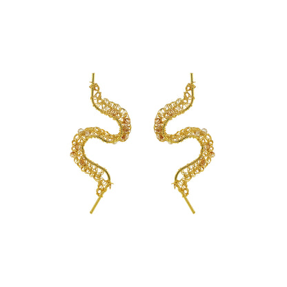 Amber-Gold-Nalu-Handmade-Crochet-Earrings-handmade-crochet-drop-with-unique-design-18k-gold-filled-wire-hypoallergenic-lightweight-statement- organic