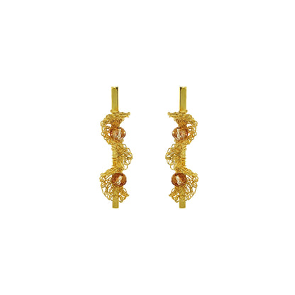 Amber-Gold-Nalu-Mini-Drop-Handmade-Crochet-Earrings-handmade-crochet-drop-with-unique-design-18k-gold-filled-wire-hypoallergenic-lightweight-statement