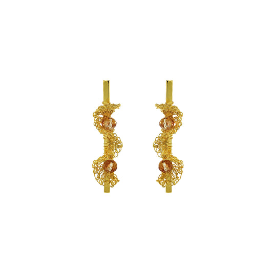 Amber-Gold-Nalu-Mini-Drop-Handmade-Crochet-Earrings-handmade-crochet-drop-with-unique-design-18k-gold-filled-wire-hypoallergenic-lightweight-statement