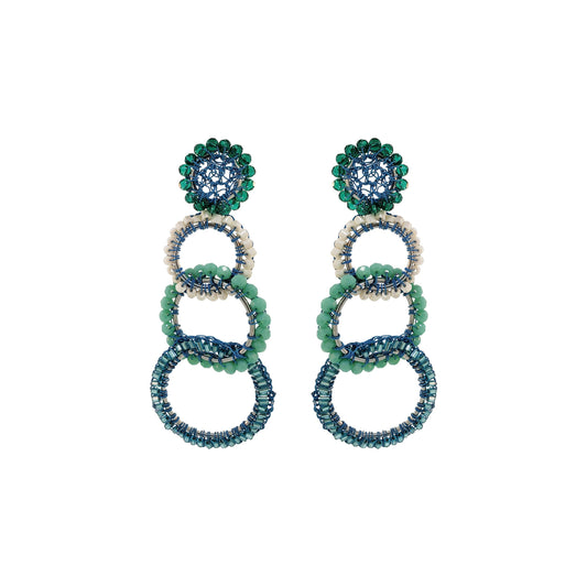 Ocean Blue Mix Olympia Handmade Crochet Earrings