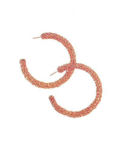 All Rose Gold Luna Hoop Handmade Earrings