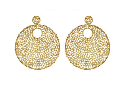 Gold Designers Favorite Mandala Handmade Crochet Earrings